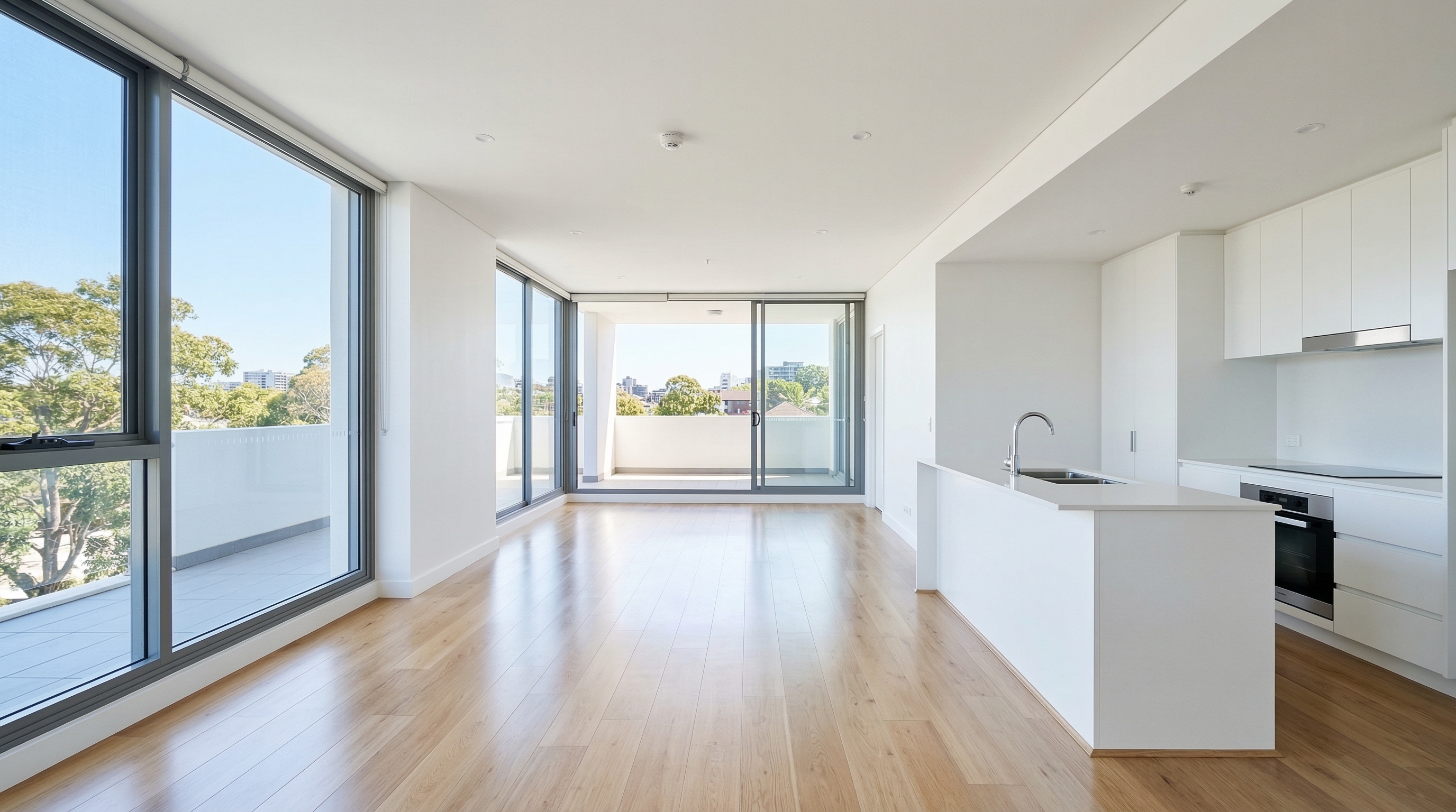 Empty apartment after vacate cleaning